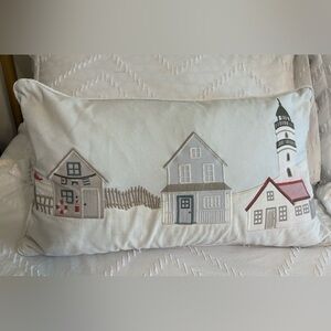 Lumbar Pillow Cover Case ONLY 13x23 Beach Houses Lighthouse Linen Cotton